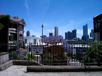 View across Potts Point to the Sydney CBD from St Neot Avenue. 2004