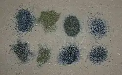 Different samples of propellant powder