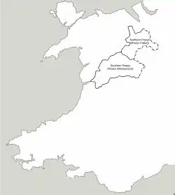The divisions of Powys in about 1200