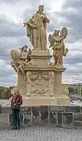 "Sculpture of St. Francis Borgia," Ferdinand Maxmilián Brokoff, Charles Bridge, Prague, copy by Jiří Kačer