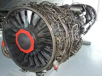 J58 2-position trailing edge flaps give the variable inlet guide vane function required to prevent front stage compressor blade flutter (vibration).[63]