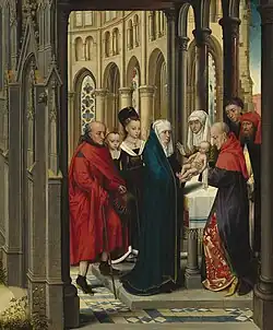 Presentation in the Temple, Oil on panel, 57.9 x 47.8&nbsp;cm. National Gallery of Art, Washington D.C.