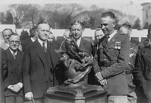 1926 Collier Trophy President Calvin Coolidge presented to Edward L. Hoffman for the modern freefall parachute
