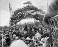 Reception of President Benjamin Harrison at the Santa Ana train station; April 23, 1891
