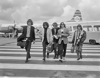 The Pretty Things in the Netherlands, c. 1965. Left to Right: Brian Pendleton, John Stax, Dick Taylor, Phil May, Viv Prince