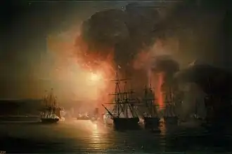 Bombardment of St Jean d Ulloa in 1838 in front of Veracruz (1839)