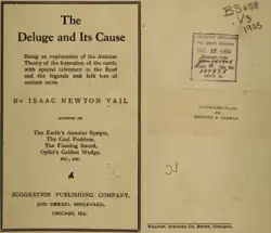 Vail's book The Deluge and Its Cause, copyrighted and published by Parkyn