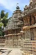 Profile of vesara shikhara (tower) and shrine of Mallikarjuna temple at Basaralu