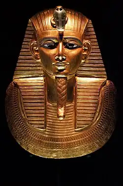 Gold funerary mask of pharaoh Psusennes I