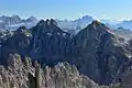 Piz de Puez (left) and Piz Duleda (right) from northwest