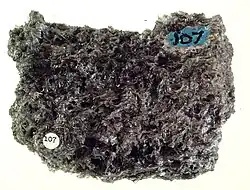 Sample of glassy pumice (9 cm across) from Mono County, California
