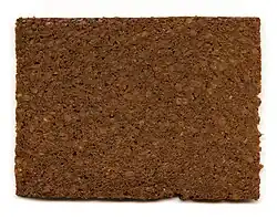 A slice of pumpernickel bread