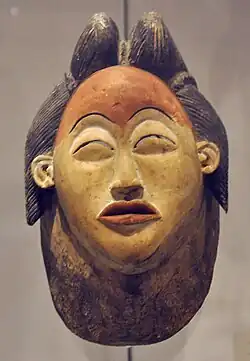 Room 25 – Mask (wood and pigment); Punu people, Gabon, 19th century AD