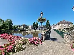 Putanges centre from across the river
