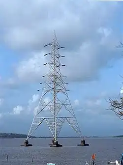 This electrical pylon is a three-dimensional truss structure.