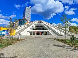 The Pyramid of Tirana after renovation in 2023.