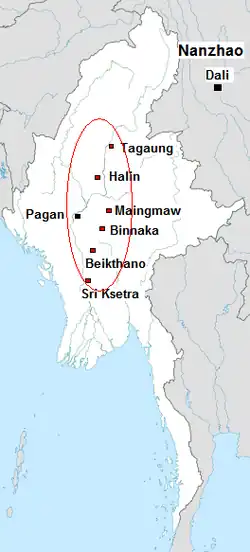 Location of Kingdom of Sri Ksetra
