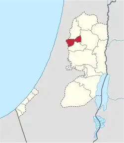 Location of Qalqiliya Governorate