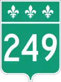 Route 249 marker
