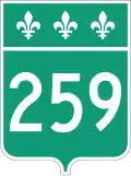 Route 259 marker