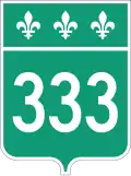 Route 333 marker