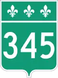 Route 345 marker