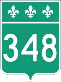 Route 348 marker