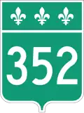 Route 352 marker
