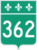 Route 362 marker