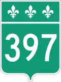 Route 397 marker