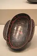 Lacquered flanged cup, known as winged goblet (zh:羽觞), Han dynasty, Hubei Provincial Museum