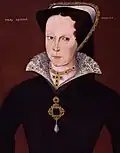 Queen Mary I, "Squared" French hood, English, c. 1555