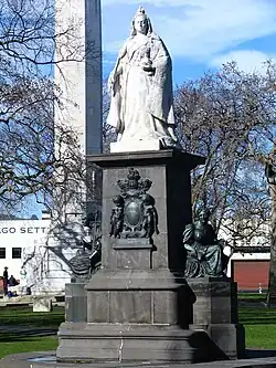 Statue of Queen Victoria in Queens Gardens in Dunedin.