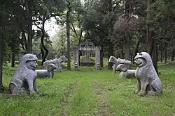 Sacred way at the Cemetery of Confucius, China.