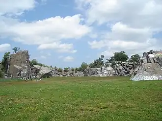 Earth-filled quarry