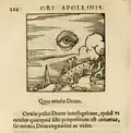 Woodcut from Horapollo's Hieroglyphica (1505), which reads Quo modo Deum ('This is the way of God'), with the All-Seeing Eye floating in the sky