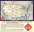 Railway Express Agency (REA) Air Express system map from brochure, February 1943.