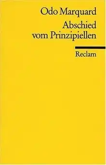 Yellow book cover with the title Abschied vom Prinzipiellen