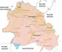 Map of Diocese of Dharmapuri