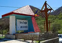 Entrance sign in Gura Teghii
