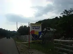 Entrance sign to the commune