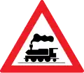 Level crossing with a railway without barriers