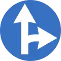Go straight ahead or turn right