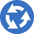 Crossroads with roundabout