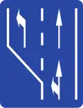 Route with a zone for going up and left
