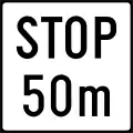 Distance to a stop sign ahead
