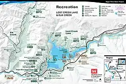 Recreation Map of Elk Creek and Lost Creek Lake