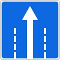 Mandatory direction of lane (proceed straight ahead)