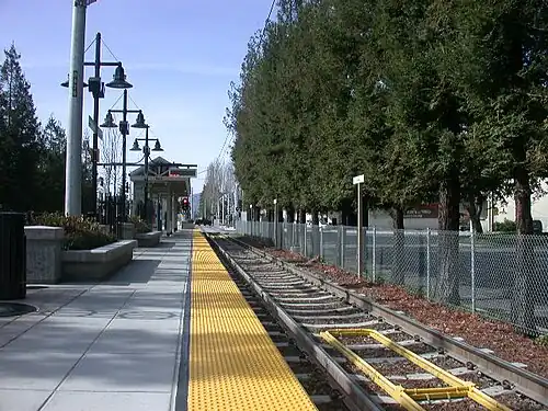 The platform at Race station