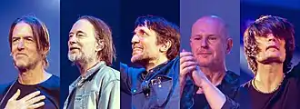 A montage of the members' faces